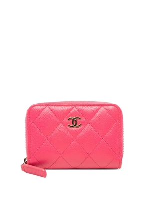 CHANEL Pre-Owned 2021-2025 CC Quilted Caviar Zip Purse coin pouch - Pink