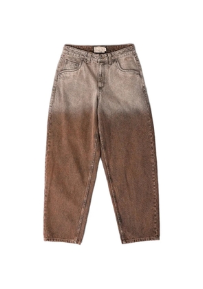 dime embroidered baggy jeans - Brown