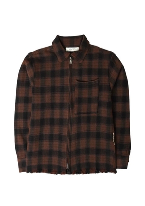 ABOUTBLANK plaid zipped shirt - Brown