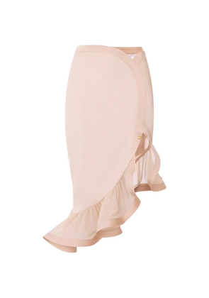 Elisabetta Franchi satin fabrics with flounce skirt - Neutrals