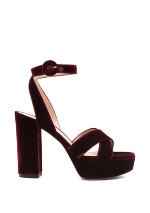 Gianvito Rossi criss-cross-strap heeled sandals - Red