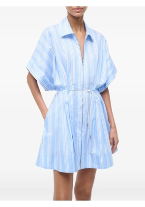 STAUD striped drawstring dress - Blue