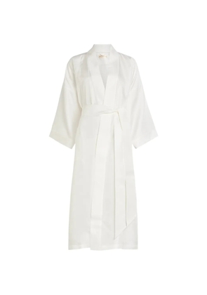 Olivia von Halle Queenie tie-waist robe - White