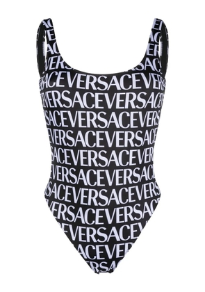Versace all-over logo print one-piece - Black