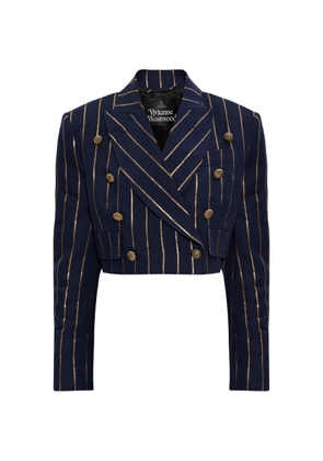 Vivienne Westwood pinstripe-button crop jacket - Blue