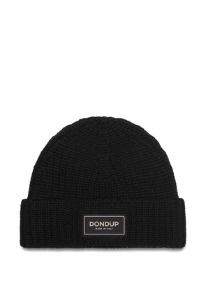 DONDUP logo-patch beanie hat - Black