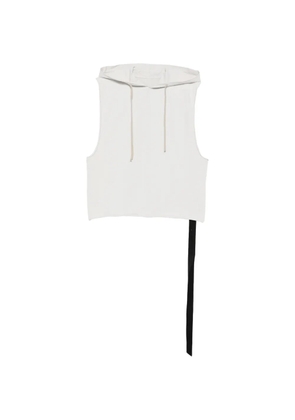 Rick Owens DRKSHDW drawstring sleeveless hoodie - White