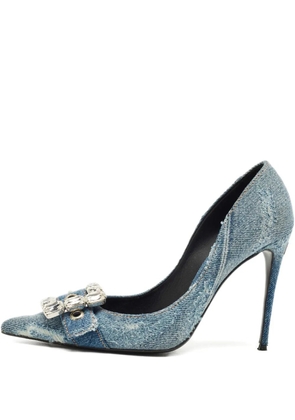 Dolce & Gabbana Pre-Owned denim crystal pumps - Blue