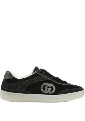 Gucci G75 velvet GG-logo sneakers - Black