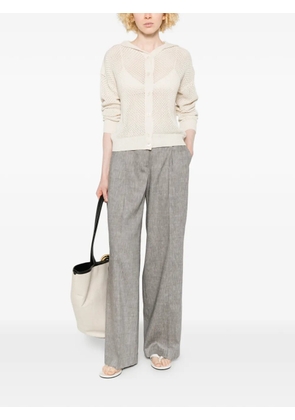 Peserico open-knit hooded cardigan - Neutrals