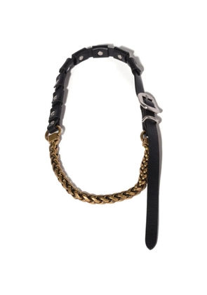 Miu Miu buckled leather necklace - Black