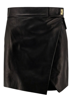 Elisabetta Franchi zip-fastening wrap leather skirt - Black