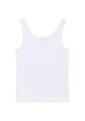 MSGM lace-trim bow top - White