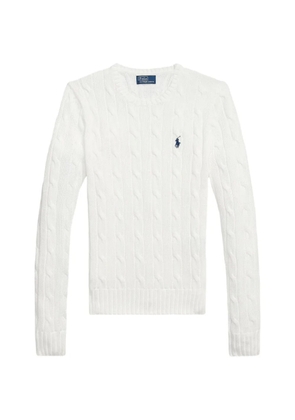Polo Ralph Lauren cable-knit embroidered logo sweater - White