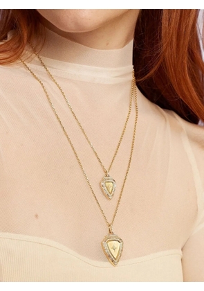 Sorellina Diamond Shield Pendant Necklace - Gold