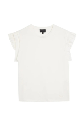 Emporio Armani ruffled T-shirt - White
