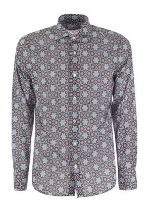 Fedeli printed french-neck shirt - Grey