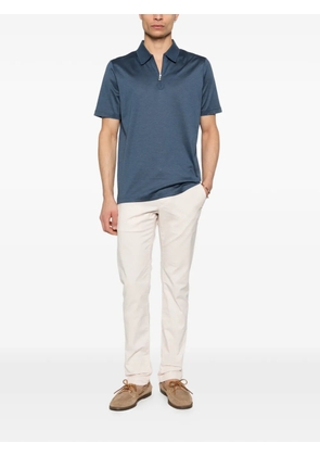 Gran Sasso zip cotton polo shirt - Blue