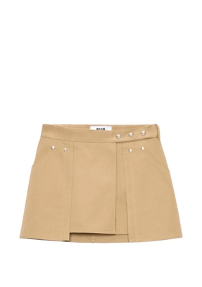 MSGM button-details wrap A-line skirt - Neutrals