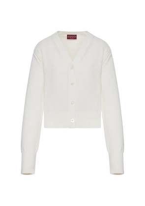Gucci v-neck logo cardigan - Neutrals