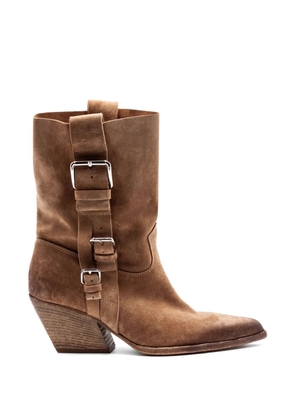 Elena Iachi buckle-strap boots - Brown