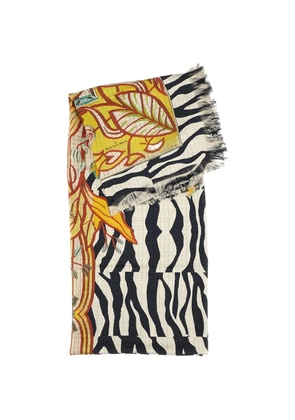 Pierre-Louis Mascia floral zebra-print scarf - Yellow