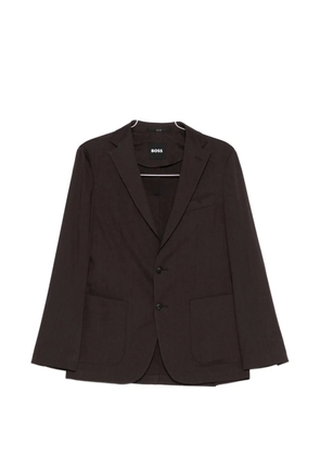 BOSS buttoned patch-pocket blazer - Brown