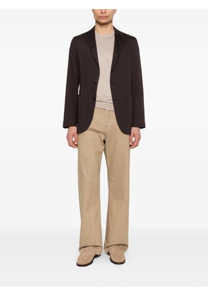 BOSS buttoned patch-pocket blazer - Brown