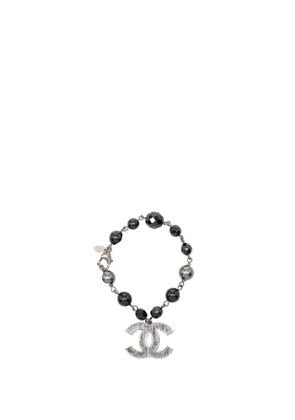 CHANEL Pre-Owned 2008 CC Silver Plated Faux Pearl Beaded Bracelet costume bracelet