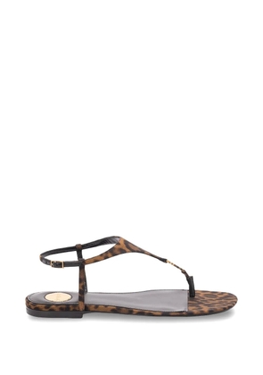 Saint Laurent Cassandra logo sandals - Brown
