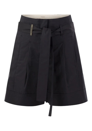 Peserico pleats belt shorts - Blue