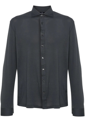Barba cutaway-collar cotton shirt - Grey