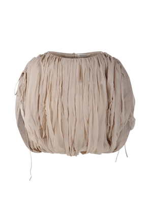 INTO THE EAST draped blouse - Neutrals