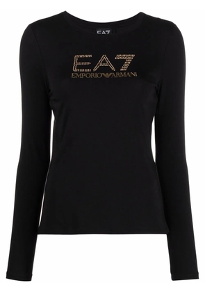 Ea7 Emporio Armani gem-logo round neck T-shirt - Black