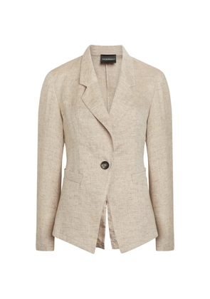 Emporio Armani Chambray button flap blazer - Neutrals