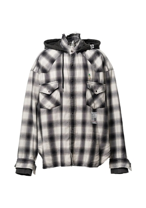Maison MIHARA YASUHIRO hooded checkered shirt - Black