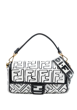 Fendi Pre-Owned 2010-2025 Joshua Vides California Sky Medium Embossed Leather Baguette satchel - White