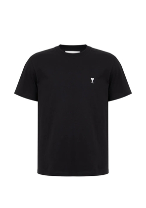 AMI Paris logo-embroidered T-shirt - Black