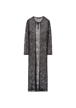 Fabiana Filippi tie-neck long-sleeve cardi-coat - Black