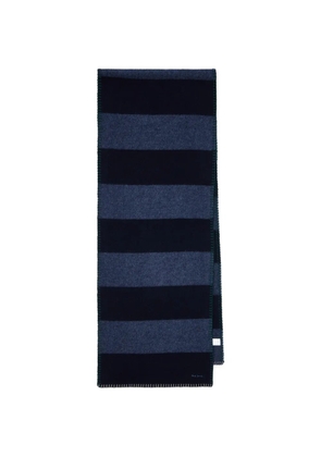 Paul Smith striped stitch scarf - Blue