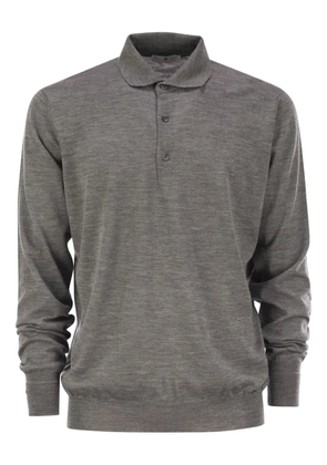 PT Torino mélange-effect wool polo sweater - Grey