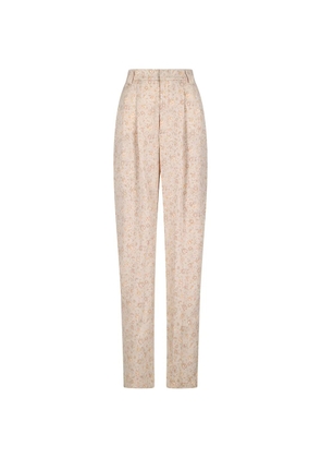 Alessandra Rich floral-print trousers - Neutrals