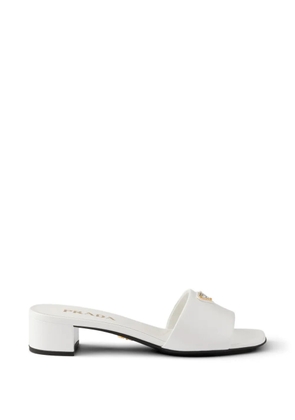 Prada Saffiano patent leather sandals - White
