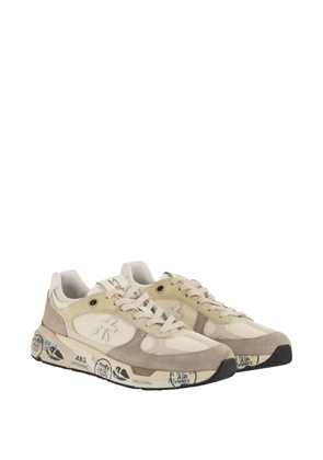 Premiata Mase 8018 suede side-logo sneakers - Neutrals