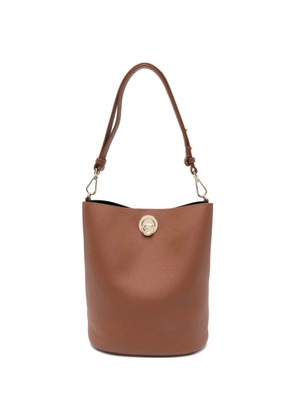 Coccinelle Nikla round-clasp leather shoulder bag - Brown