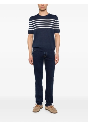 Gran Sasso striped short-sleeve sweater - Blue