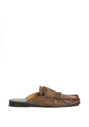 Marni fringed sabot clogs - Brown