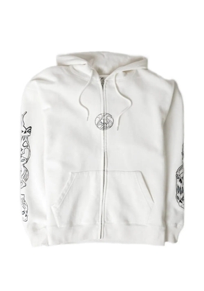 YARDSALE printed zip-up hoodie - Neutrals