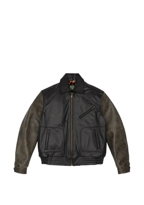 Denim Tears colour-block leather jacket - Black