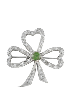LB Exclusive diamond demantoid clover brooch - Silver